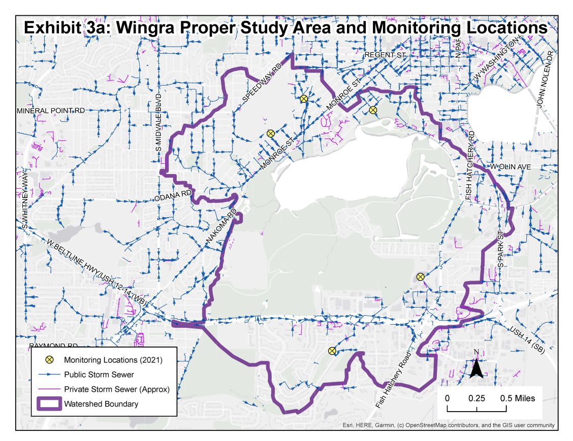 Wingra Proper Watershed Map