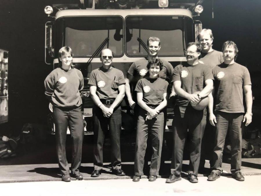 Campbell and Ladder 2 crew ca. 1990