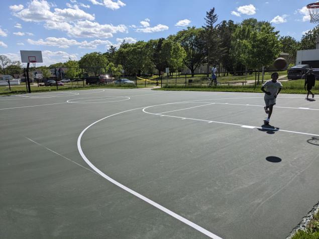 Allied Park basketball re-surfacing was completed in early June