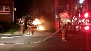 Car fire on Franklin Ave.