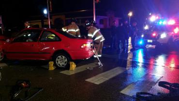 Firefighters extricating driver