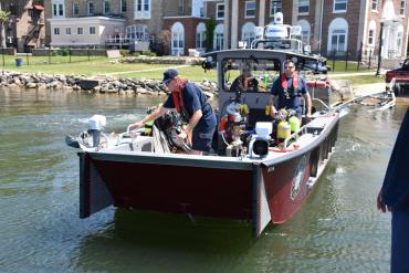 Front view of Lake Rescue boat
