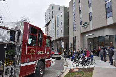 Engine 1 outside Uncommon Apartments