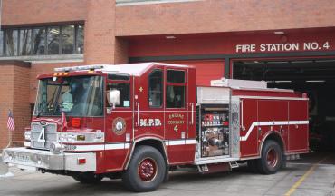 Engine 4 outside Fire Station 4