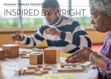 young man and his grandma creating designs with blocks
