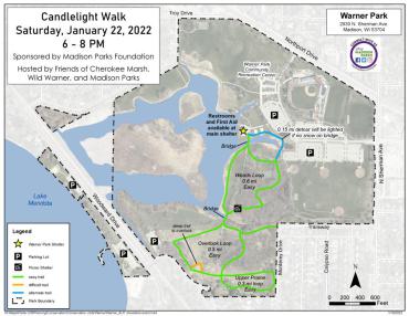 candlelight snowshoe hike map