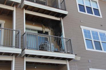 Balcony fire damage