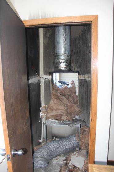 Interior utility room damage