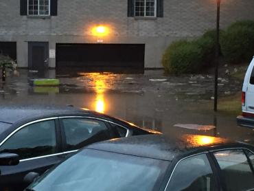 Flooding in lot and garage