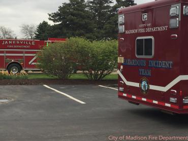 Janesville Fire Engine and MFD HIT trailer