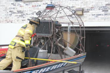 Ventilating with air boat fan