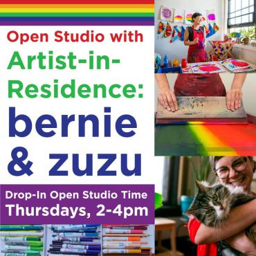Bernie & Zuzu will offer open studio hours at Pinney Library 