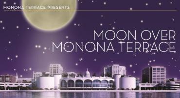 a photo of the night sky over monona terrace community and convention center