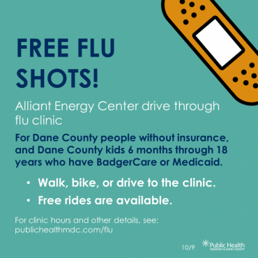 A graphic about free flu shots