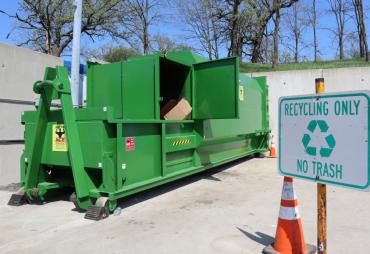 Here is our green recycling compactor.  Should this one be named Squarin' Rodgers? Something else? Send us your suggestions!