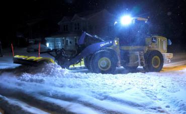 Loader plowing the streets - this is Seymour Pavement!