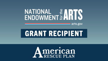National Endowment for the Arts grant recipient logo in blue and white with the words, "American Rescue Plan" at the bottom