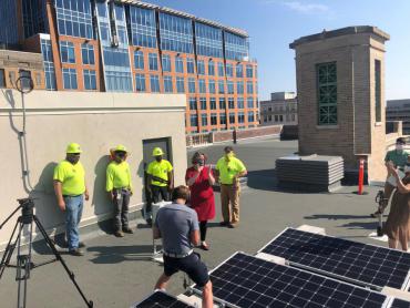 Flip the Switch event, roof of Madison Municipal Building