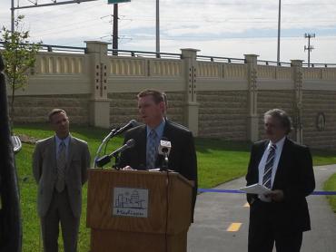Rob Phillips, City Engineer, Speaking at Grand Opening