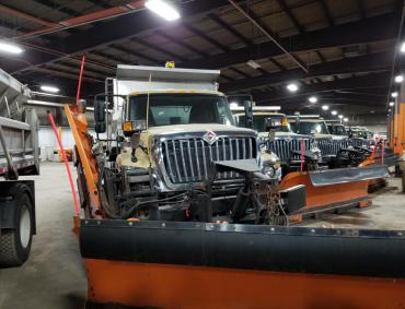 Streets Division plow trucks ready to go