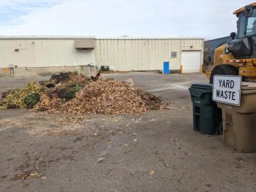 Small yard waste pile at the W. Badger Rd drop-off site