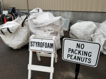 Recycle styrofoam at the Streets Division drop-off sites.