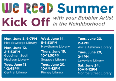 We Read Summer Kick-Off Dates with Bubbler Artists in the Neighborhood  2023