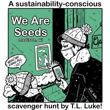 Artist TL Luke creates beautiful illustrations for a scavenger hunt that supports small madison businesses