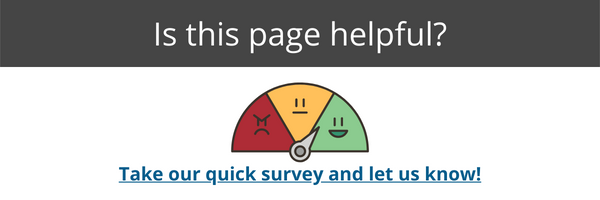 Banner: Is this page helpful? Take our quick survey and let us know.