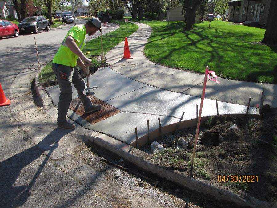 Cutting In Joints Sidewalk Replacement Program
