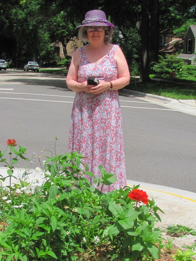 ​Judy, a Madison resident, pictured here next to her adopted median.