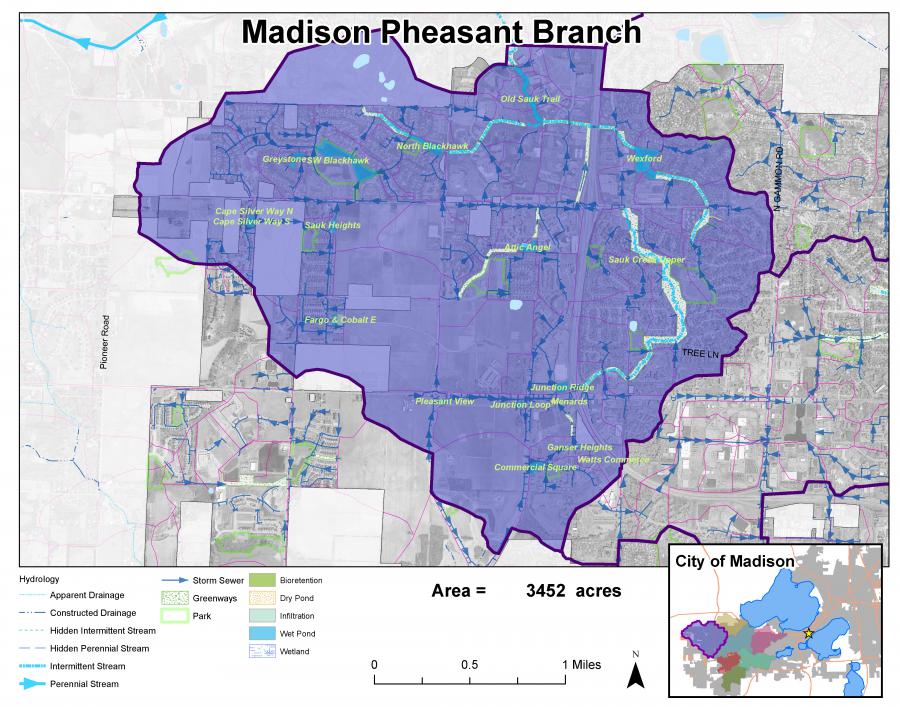 Madison Pheasant Branch Watershed Map