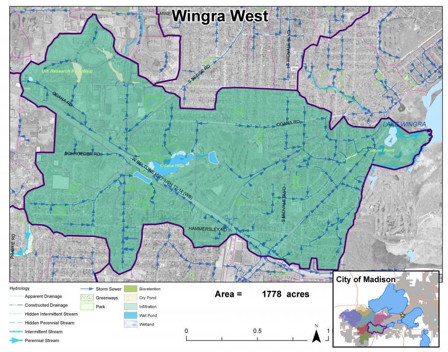 Wingra West Watershed Map