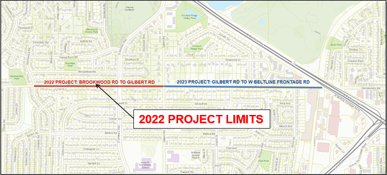 Project Limits for Hammersley Road Resurfacing