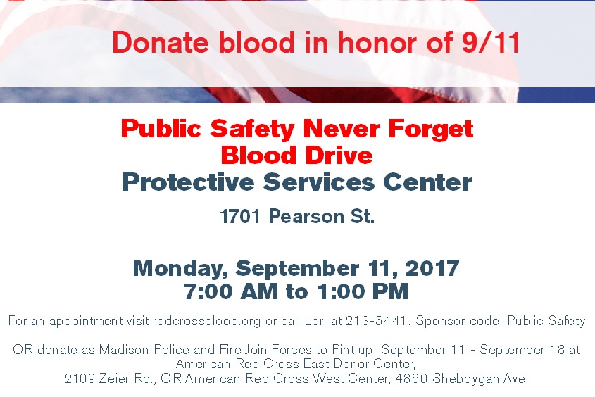 Public Safety Blood Drive poster