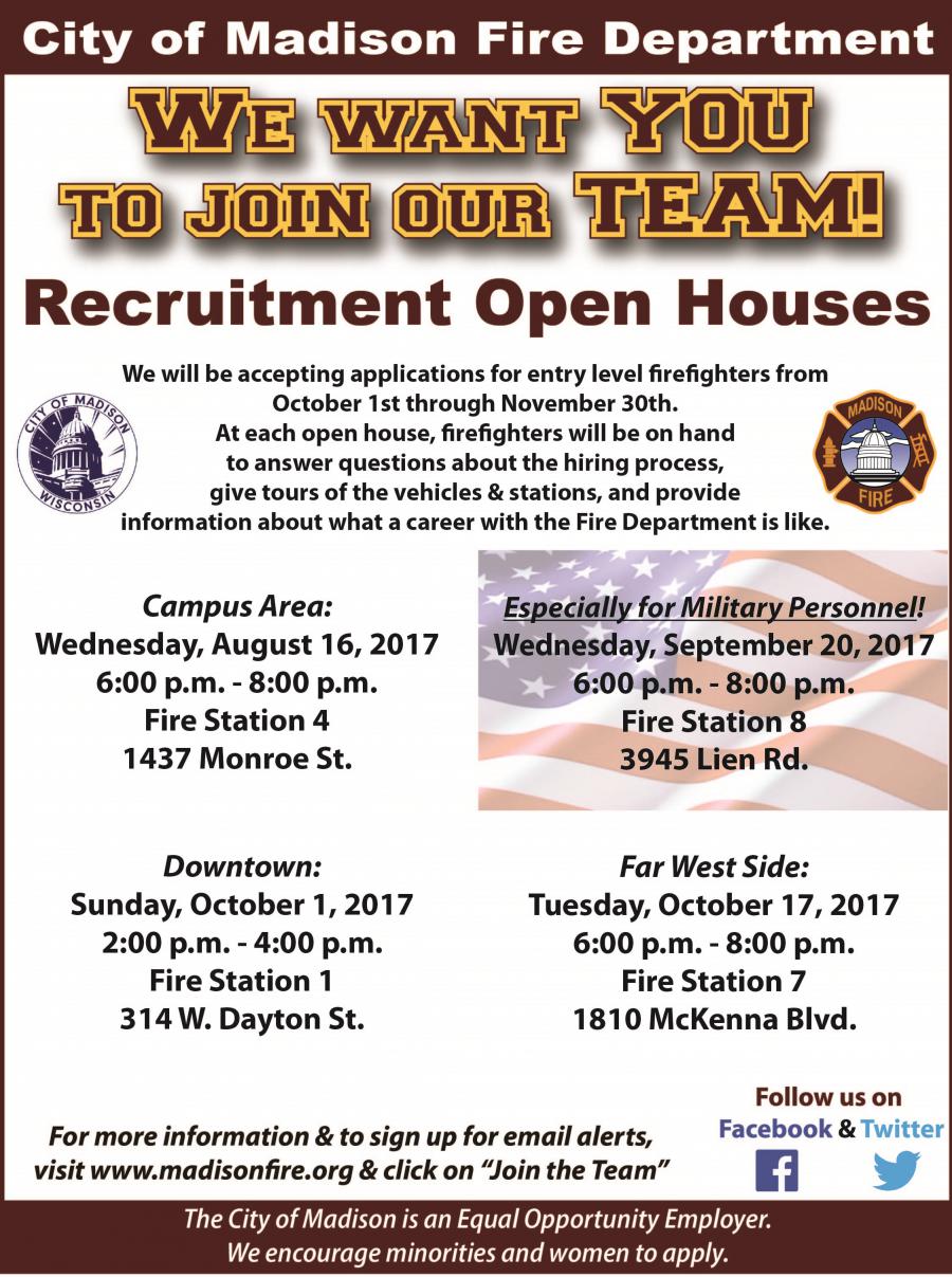 Recruitment Open House flyer