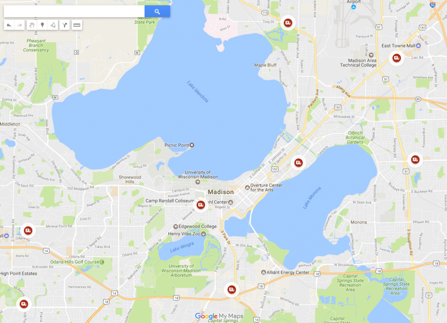 Ambulance locations on a map