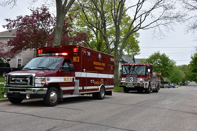 Medic 3 and Engine 3 in a residential neighborhood