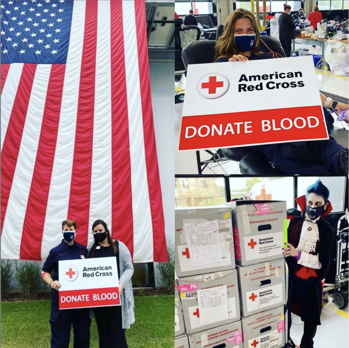 Photo collage from 2020 blood drive