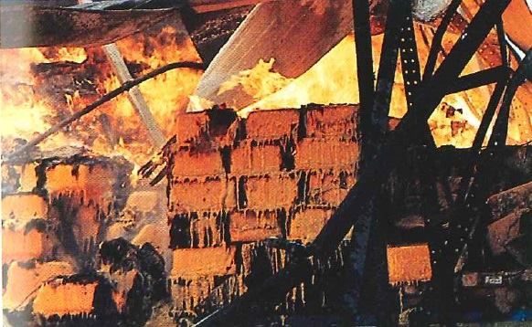 Blocks of butter on fire in 1991