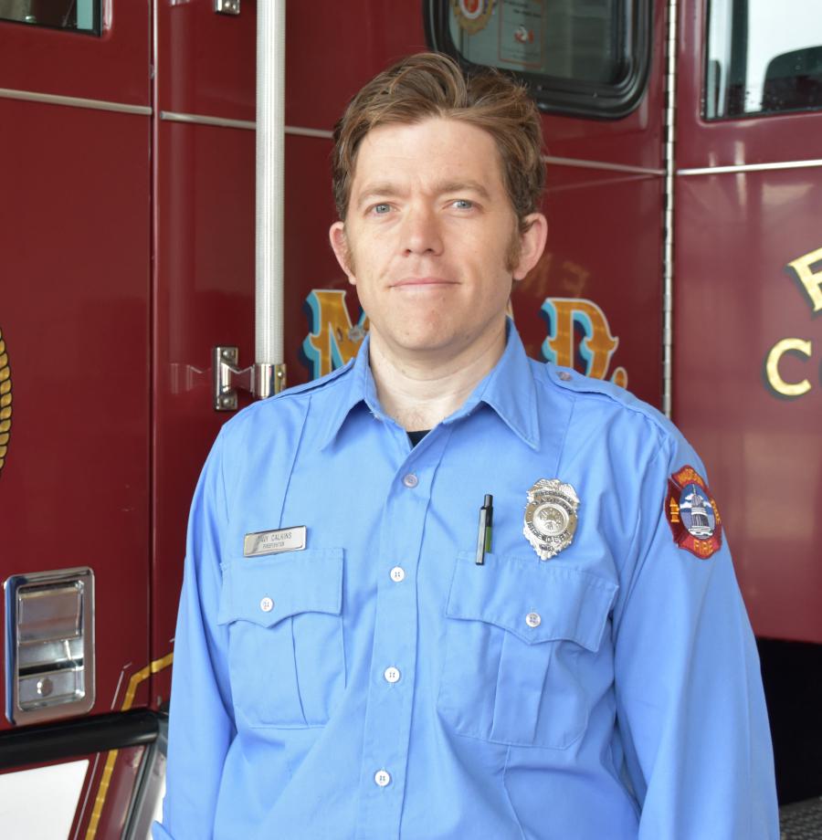 Firefighter Davy Calkins