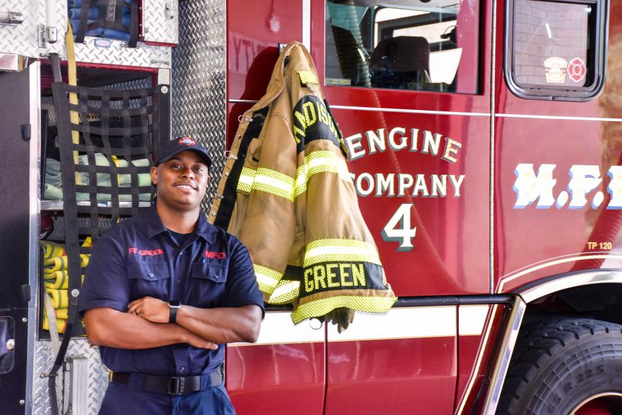 Firefighter Darius Green