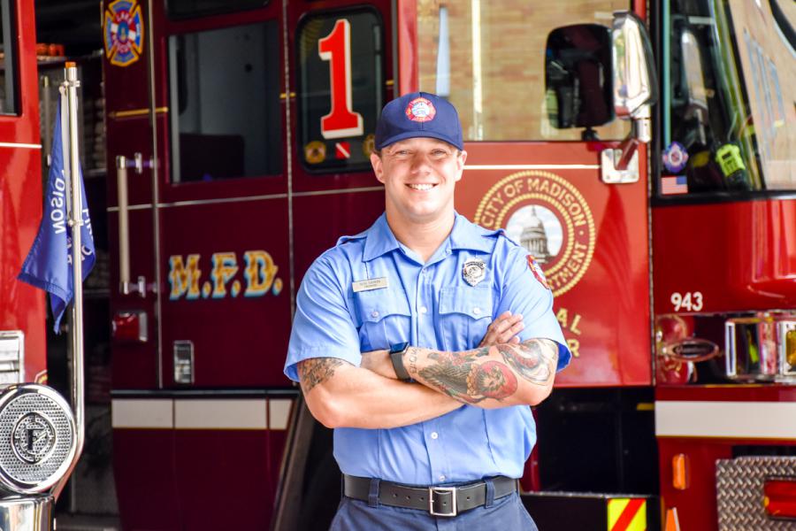 Firefighter Seth Dahmen