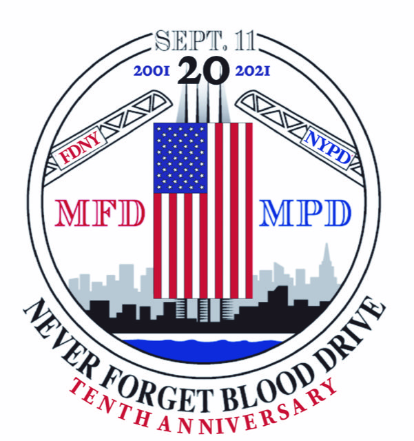 10th Annual Sept. 11 'Never Forget' Blood Drive logo