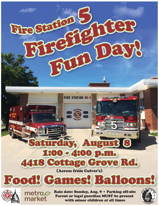Firefighter Fun Day poster - English language