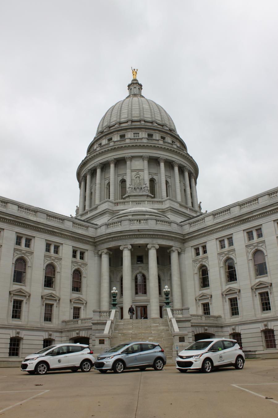 Chevrolet bolts in front of capitol