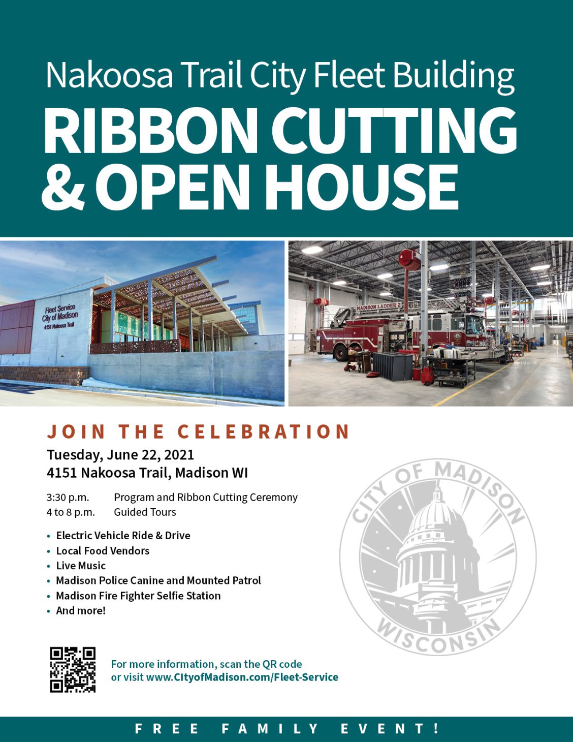 Nakoosa Trail City Fleet Building: Ribbon Cutting & Open House Invitation