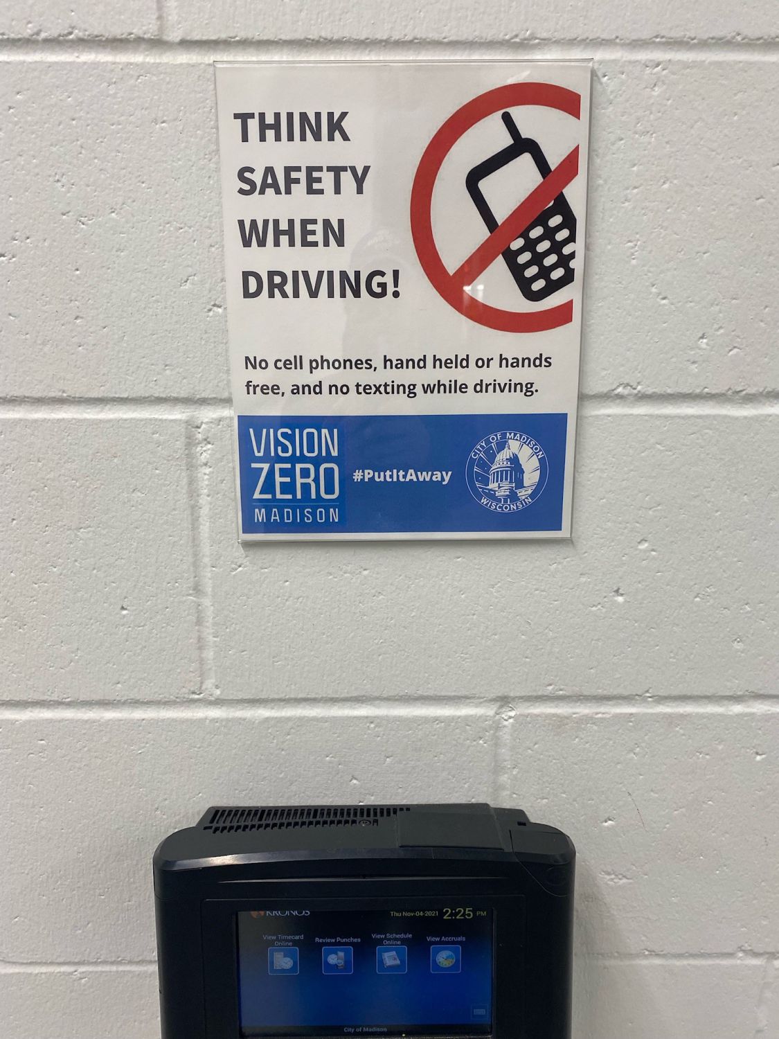 Think Safety When Driving Signage