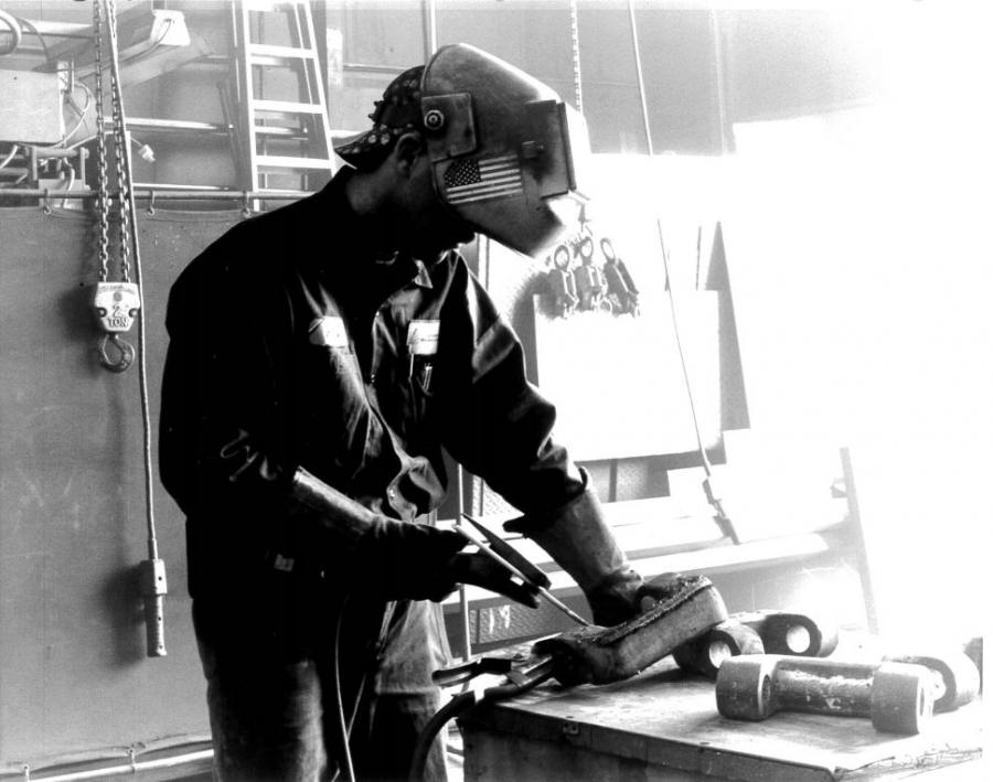 Gary Acker welding