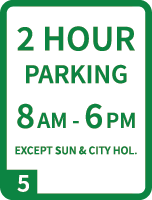 Signage indicating a residential parking area